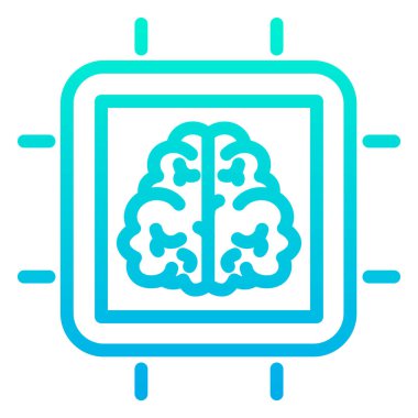 Beyin. Web simgesi basit illüstrasyon