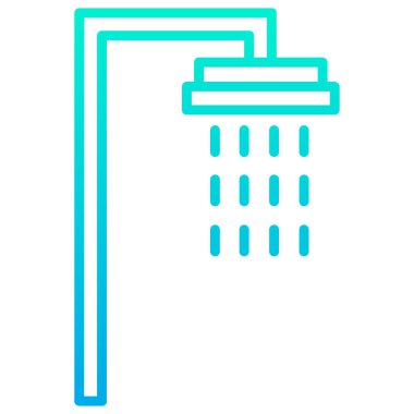 Duş simgesi, minimalist vektör simgesi beyaz üzerine izole edilmiş