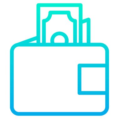 Basit cüzdan simgesi, vektör çizimi