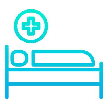 Hastane yatak vektör simgesi