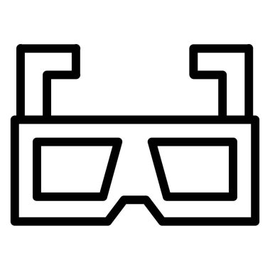 Üç boyutlu gözlükler. Web simgesi vektör illüstrasyonu