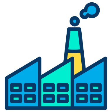 Basit fabrika simgesi, vektör illüstrasyonu