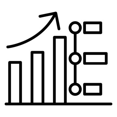 Basit büyüme grafik simgesi, vektör illüstrasyonu