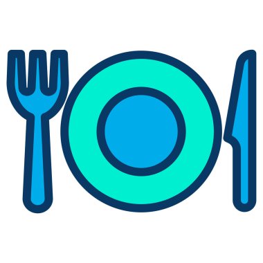 Basit yiyecek simgesi, vektör illüstrasyonu