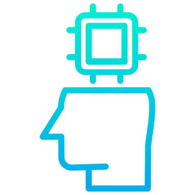 Beyin zekası, minimalist vektör simgesi beyaz üzerinde izole