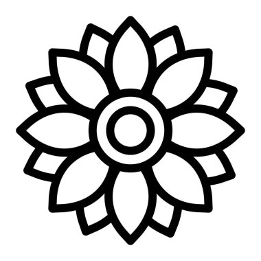 Beyaz arkaplanda basit çiçek vektör resimleme