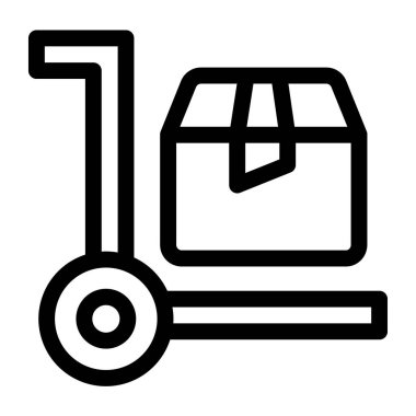 Trolley basit simgesi, vektör illüstrasyonu