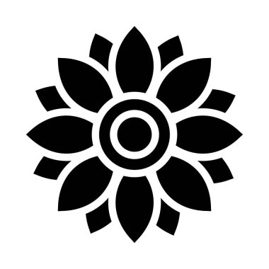 Beyaz arkaplanda basit çiçek vektör resimleme