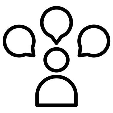 Beyaz arkaplan üzerindeki basit Konuşma vektör resimlemesi