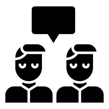 Man Diyalog Web simgesi basit vektör illüstrasyonu