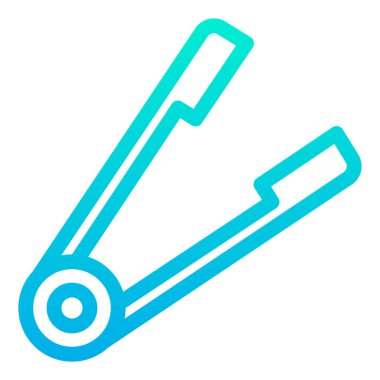 Beyaz arkaplandaki basit vektör simgesini maşa ile işaretler