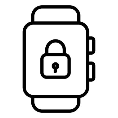 Basit Smartwatch simgesi, vektör illüstrasyonu