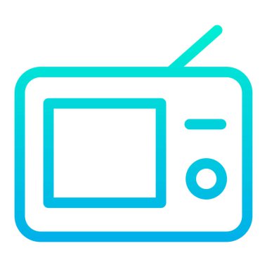 beyaz arkaplanda TV basit vektör simgesi