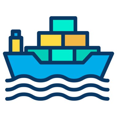 Gemi nakliyesi, vektör çizimi 