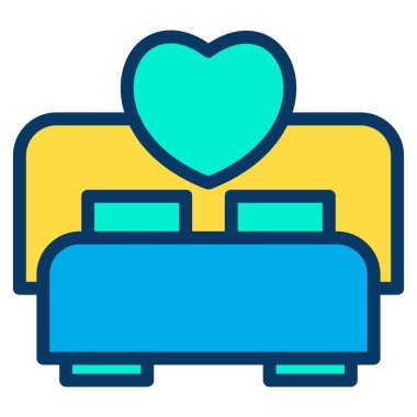 yatak ikonu vektör illüstrasyonu