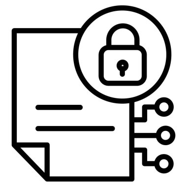 Satır vektör illüstrasyonunda güvenlik kilidi simgesi