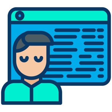 Man Kodlama Ağı simgesi basit vektör illüstrasyonu