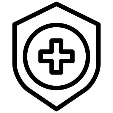 Kalkan koruması, vektör simgesi, basit illüstrasyon  