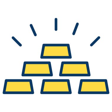 Beyaz arkaplanda altın külçeleri simgesi. vektör illüstrasyonu