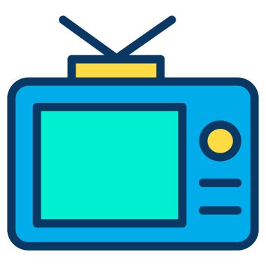 televizyon basit simgesi, vektör çizim