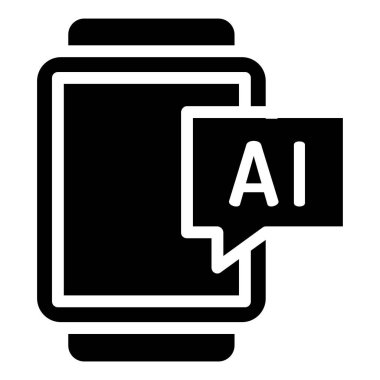 Basit Smartwatch simgesi, vektör illüstrasyonu