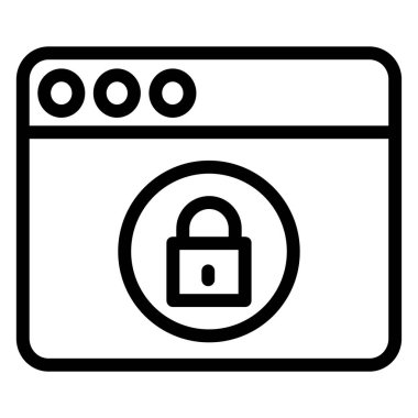 Kilit. Web simgesi basit illüstrasyon