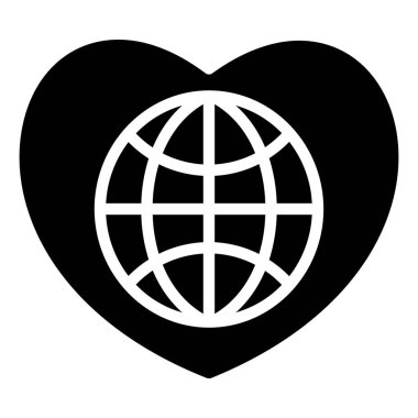 Dünya web simgesini sevmek basit vektör illüstrasyonuName