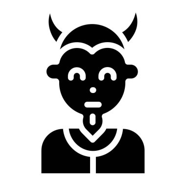 Şeytan. Web simgesi basit illüstrasyon