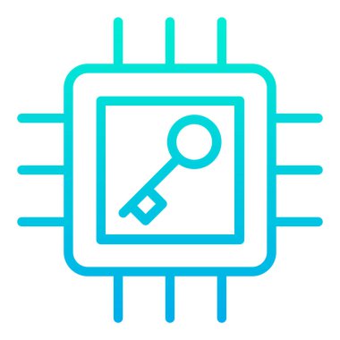 Basit anahtar konsept simgesi, vektör illüstrasyonu