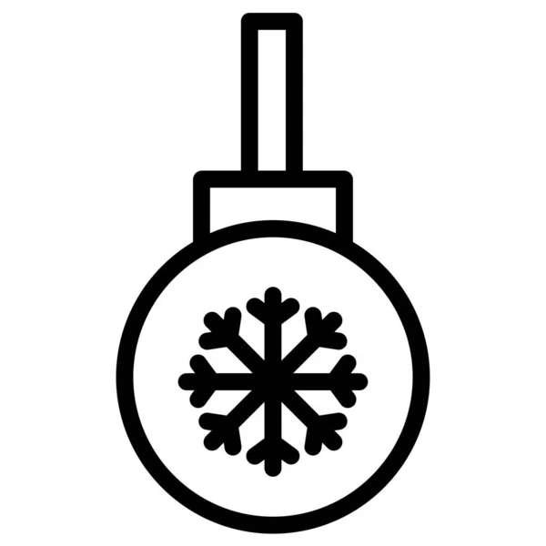 Palla Natale Con Fiocco Neve Vettoriale Illustrazione — Vettoriale Stock