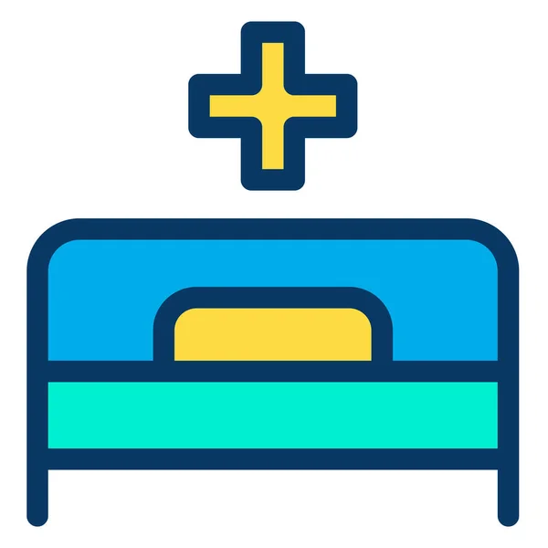 Ícone Web Cama Hospital Simples Ilustração Vetorial — Vetor de Stock