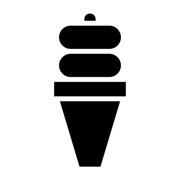 Ice Cream Cone Icon Simple Illustration Chocolate Cupcake Vector Icons — Stock Vector