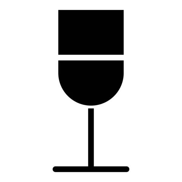 Icono Cristal Vino Vector Glifo — Archivo Imágenes Vectoriales