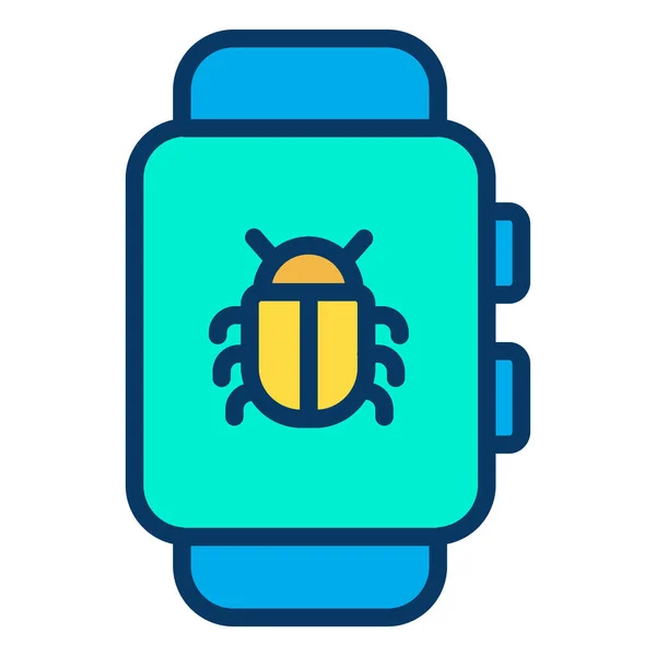 Ícone Smartwatch Simples Ilustração Vetorial — Vetor de Stock