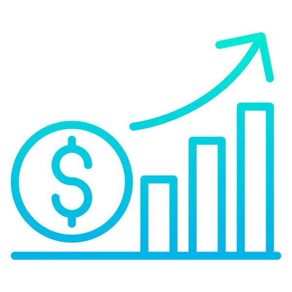 Ícone Gráfico Crescimento Simples Ilustração Vetorial — Vetor de Stock