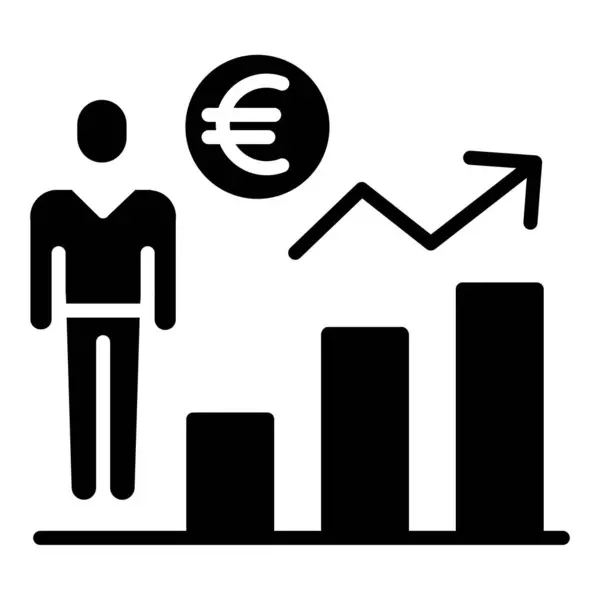 Euro Moeda Conceito Arte Simples Vetor Ilustração — Vetor de Stock