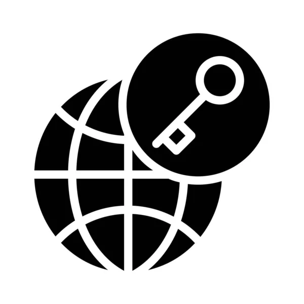 Global Säkerhet Ikon Vektor Illustration — Stock vektor