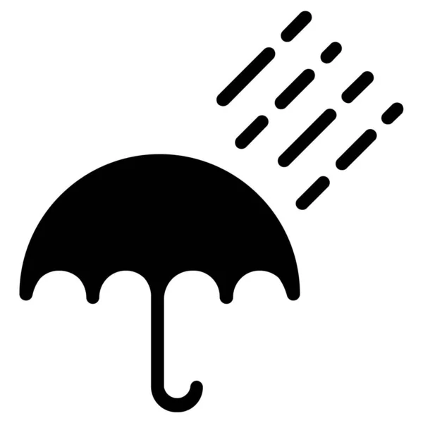Paraply Enkel Vektor Ikon Vit Bakgrund — Stock vektor