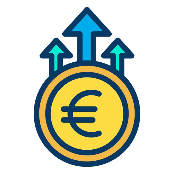 Euro Currency Concept Simple Art Vector Illustration — Stock Vector