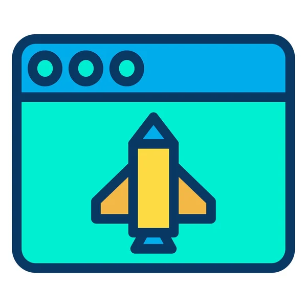 Rocket Flat Vector Icon — Stock Vector