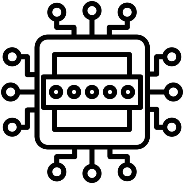 Ícone Simples Processador Ilustração Vetorial — Vetor de Stock