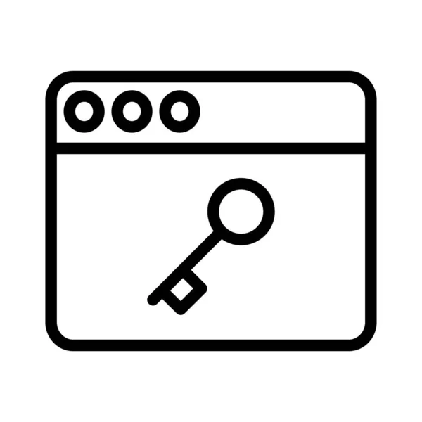 Vettoriale Icona Finestra Del Browser Segno Linea Sottile Illustrazione Simbolo — Vettoriale Stock