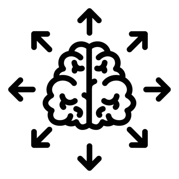 人間の脳のウェブアイコン単純なベクトル図 — ストックベクタ