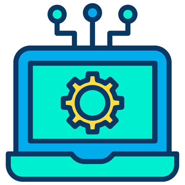 Ícone Computador Portátil Ilustração Vetorial —  Vetores de Stock