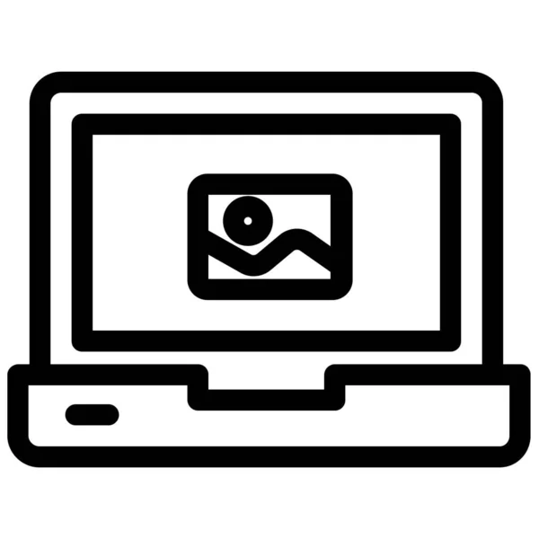 Laptop Számítógép Ikon Vektor Illusztráció — Stock Vector
