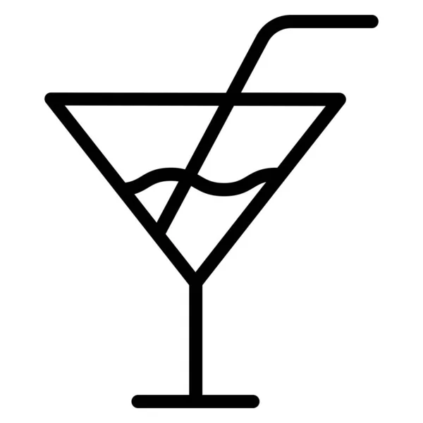 Cocktail Web Ícone Vetor Ilustração — Vetor de Stock