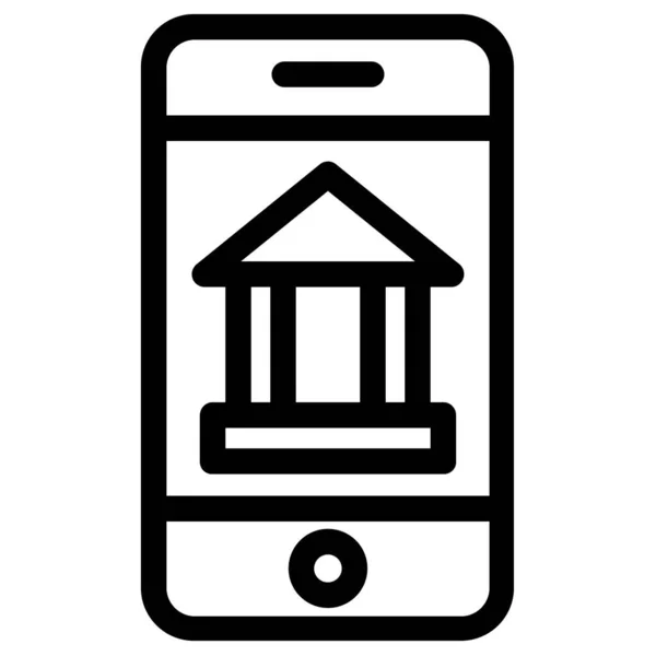 Мобільний Банкінг Проста Векторна Піктограма Білому Тлі — стоковий вектор