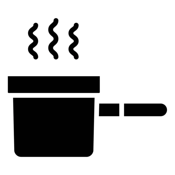 Hot Pot Minimalistic Vector Icon Isolated White — Stock Vector