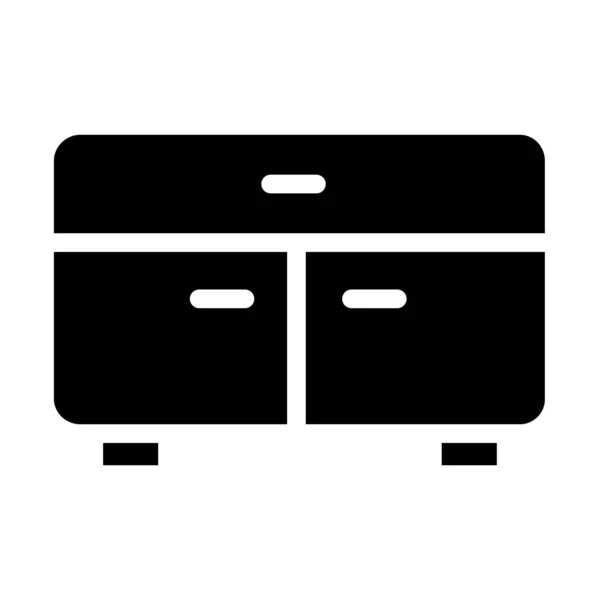 Schublade Vektor Dünne Linie Symbol — Stockvektor