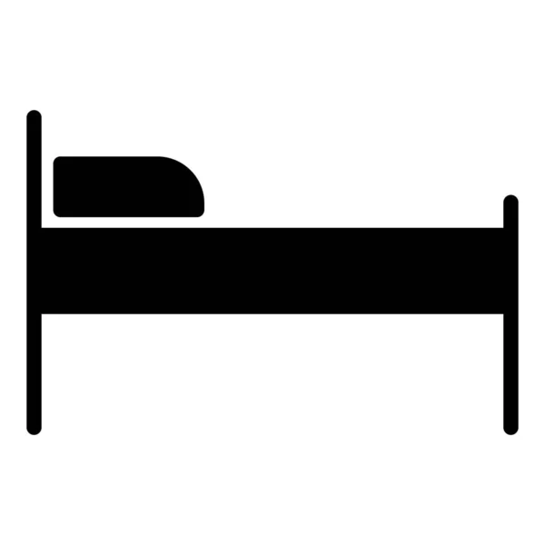 Minimalistisk Vektor Ikon Sängen Isolerad Vit — Stock vektor